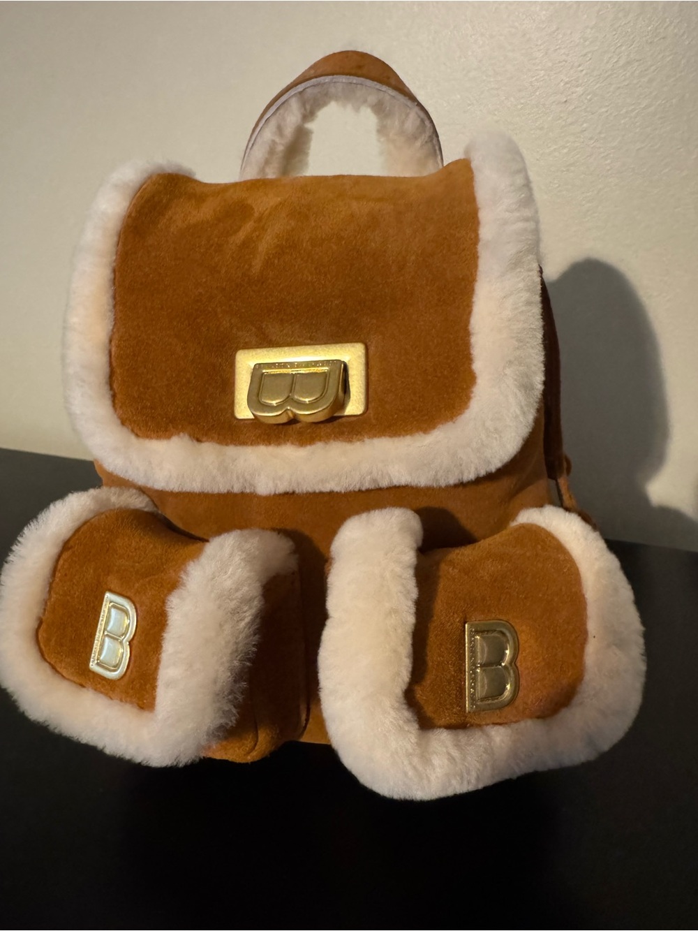 Brandon Blackwood Avi Backpack Shearling - Camel